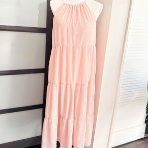 Express Pink~Peach Colored halterd neckline dress